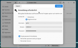 Gnome-Datei-Explorer-Anmelden